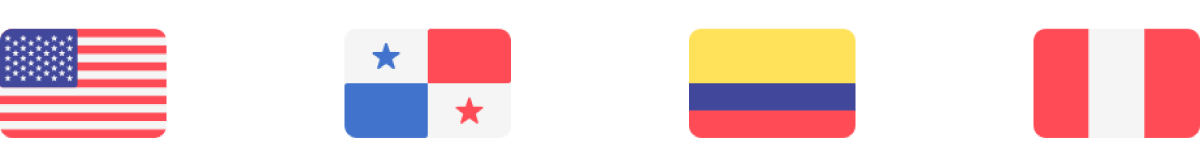 Banderas de países donde nos encontramos